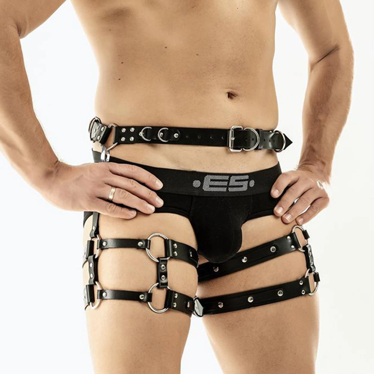 Mode Bondage Geschirr sexy Mann Schwert Gürtel Gothic Brust Dessous Pu Leder Weste Körper geschirr BDSM Homosexuell Riemen erotische Accessoires