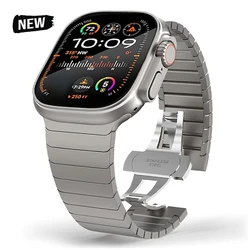 Luxury Stainless Steel Band For Apple Watch Ultra 2 1 49mm Series 9 45mm 44mm 42mm Bracelet For iWatch 8 7 6 5 4 Men Metal Strap