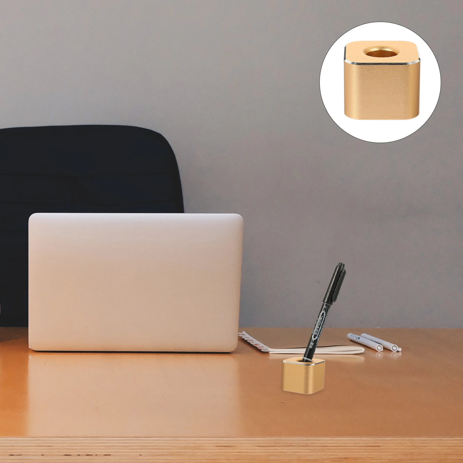 

Square Round Hole Pen Holder Cube Holders Storage Desktop Stand Base Support for