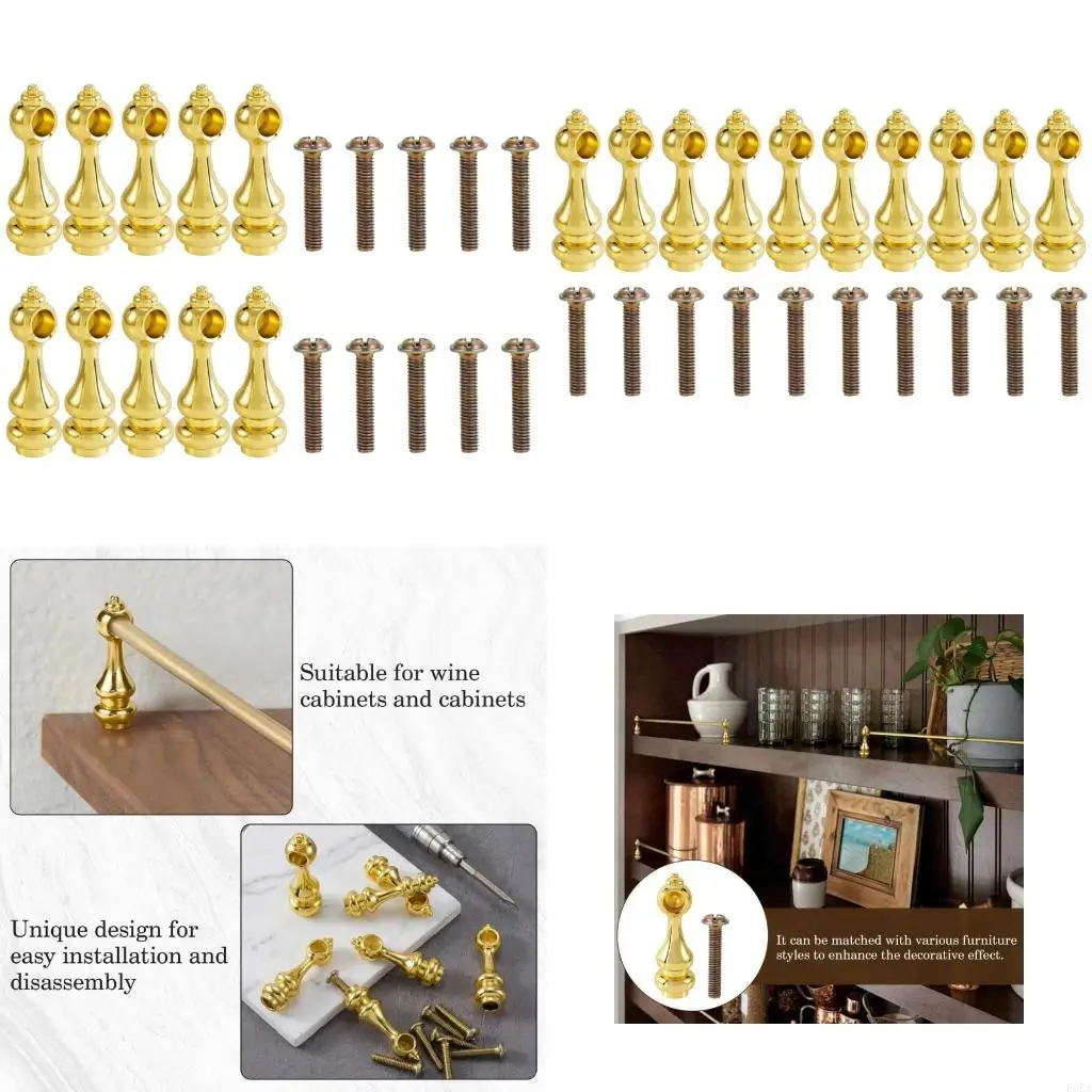 10Pcs Gold Finish Metal Clip For Bookcases And Wine Cabinets Easy Installation And Sturdy Build Shelf Brackets