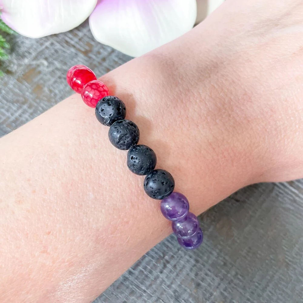 MG1782 New Design Rainbow Beaded Diffuser Bracelet Gemstone Chakra Healing Crystals Bracelets Pride Aromatherapy Jewelry