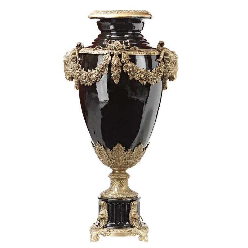 arving ceramics, large vase living room, home decoration ornaments, floor-to-ceiling flower utensils, villa soft decoration