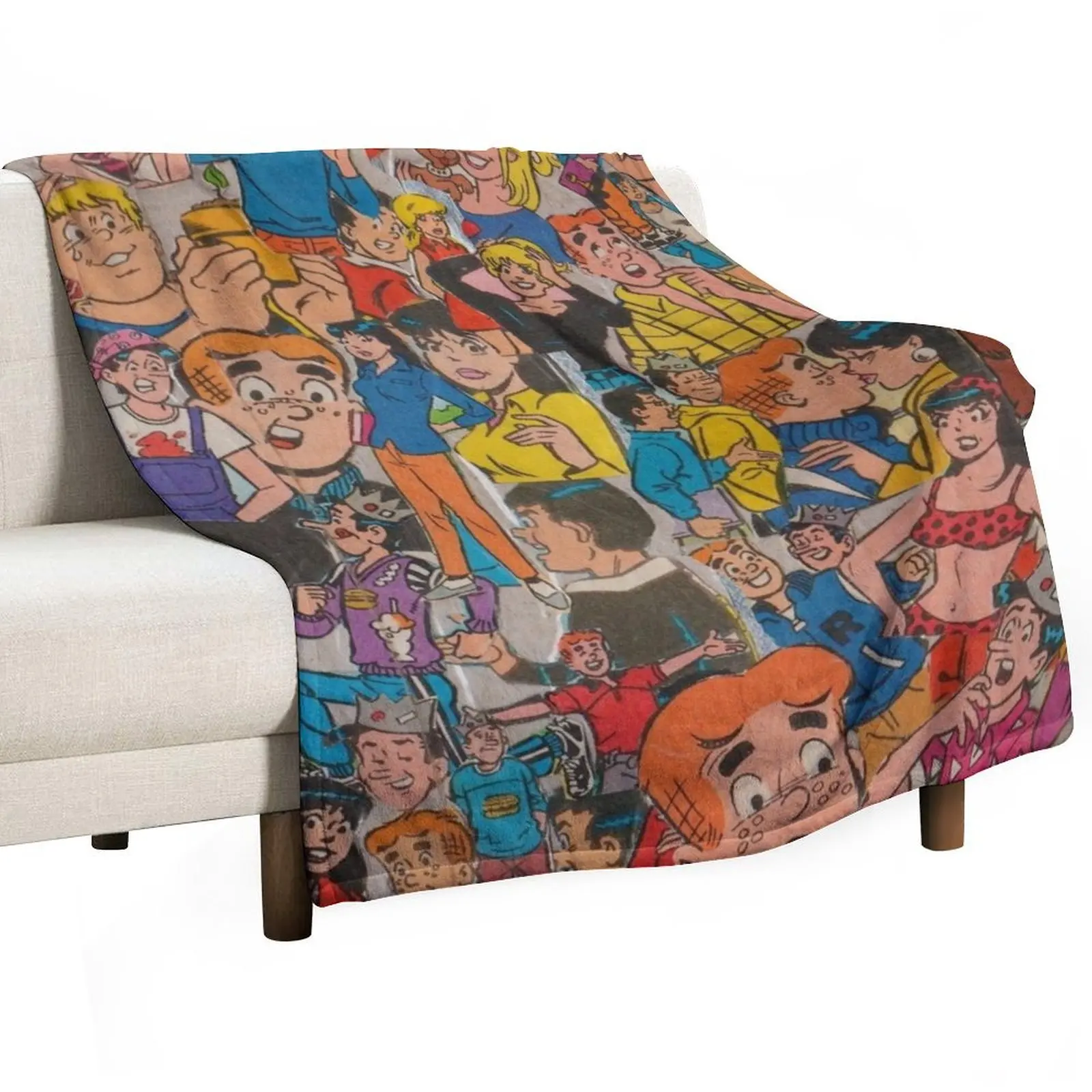 بطانية أرشي كوميكس كولاج رمي للتخييم لفصل الشتاء، بطانيات أنيمي منقوشة لطيفة #3