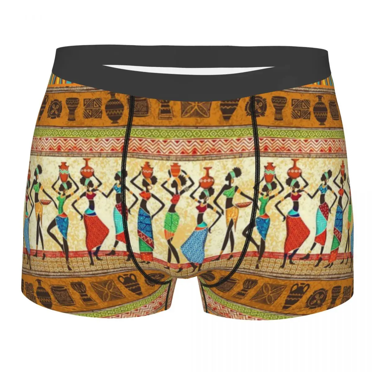 

African Ornament Art Valentine'S Day Underwear Male Birthday Gift For Boyriend Print Boxer Briefs Shorts Panties Soft Underpants