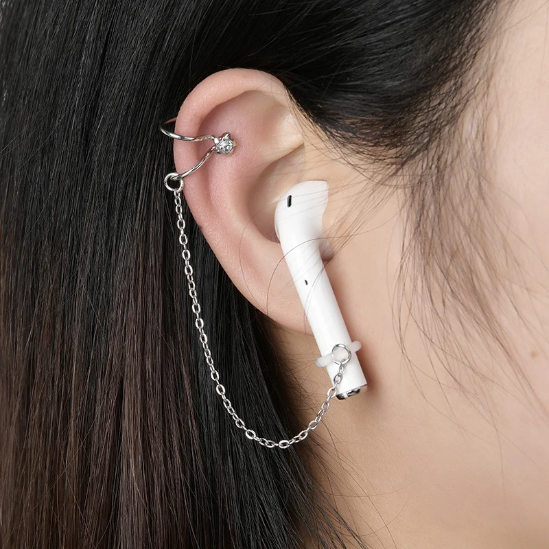 1 Pair Temperament Bluetooth Earphone Anti Loss Clip For Women's Earphone Protection Chain