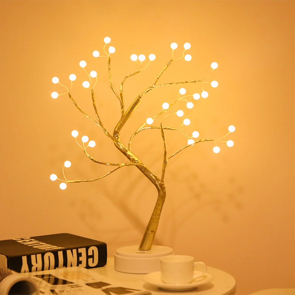 

Christmas Party Birthday Decoration Tree Light Touch Switch Copper Wire Light Thanksgiving Celebration Starry Night Light