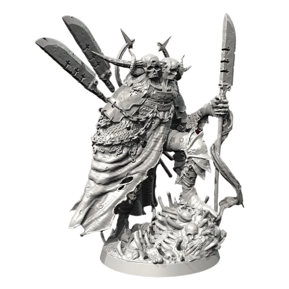 38mm 50mm 75mm visage fantôme deux têtes être résine soldat blanc modèle assemblage 3D imprimé Miniatures bricolage coloriage Figurines