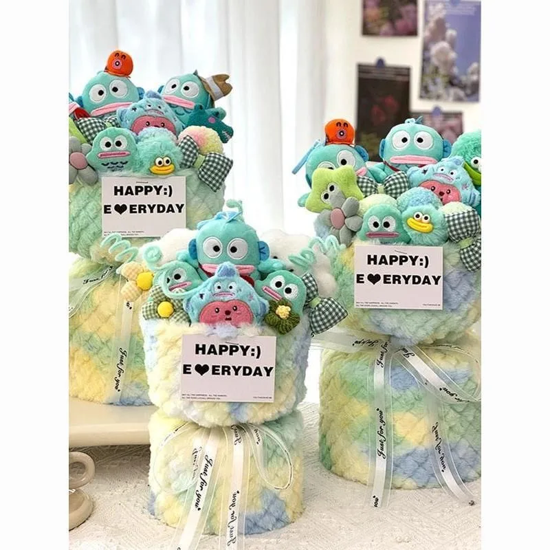 

Kawaii Hangyodon Sanrio Cute Doll Bouquet Funny Flower Doll Flower Valentine Day Birthday Gift Christmas Graduation for Kids