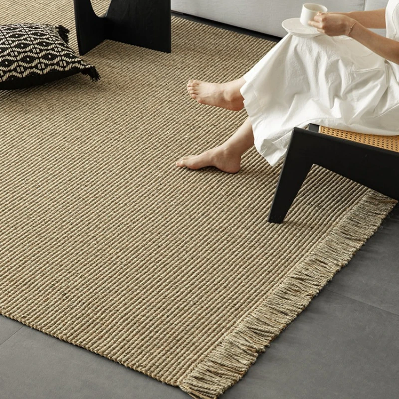 

Carpet imported hand-woven carpet wool 0 glue environmentally friendly plain color living room household floor mat
