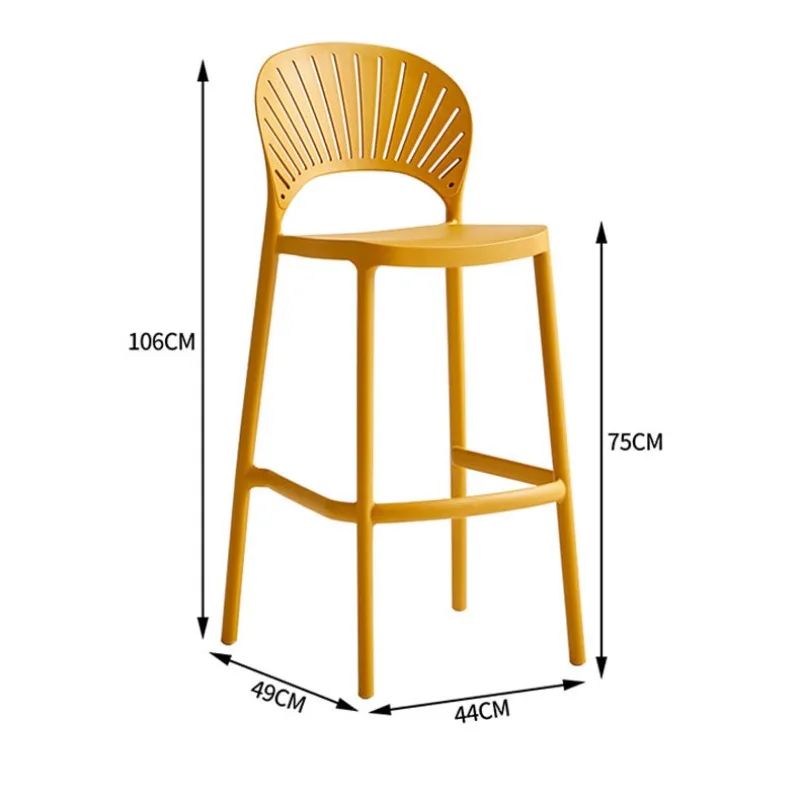 

Household stacked backrest bar stool Plastic bar chair Shell bar chair Simple dining chair