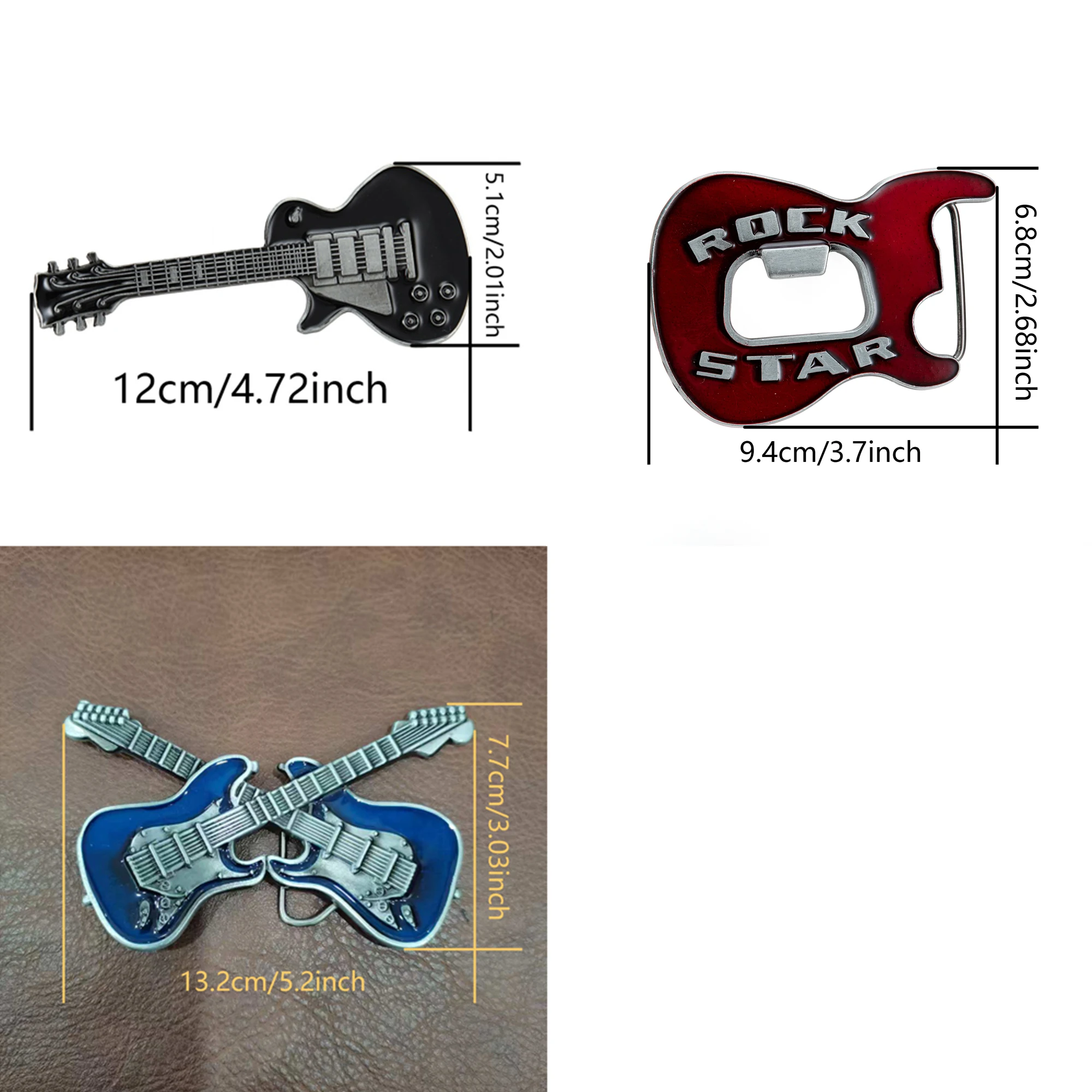 1 Oil-Dripping Guitar Clasp, A Unique and Versatile Western Men's Novel Belt Buckle Halloween Gift