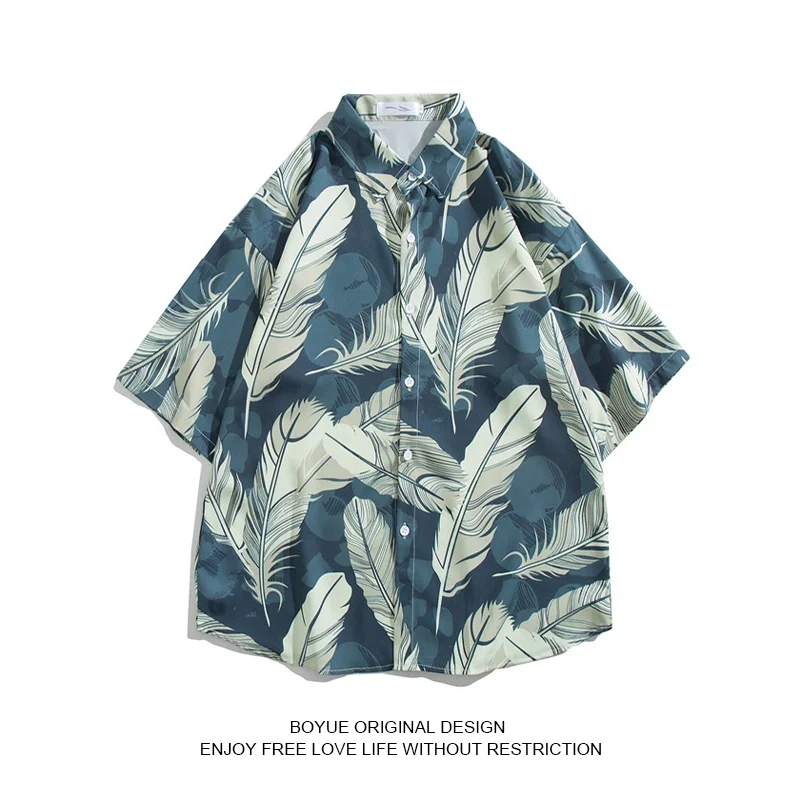 

Мужская летняя повседневная футболка Boyue с принтом «перья», дышащая, охлаждающая, молодежная, трендовая, свободного кроя, не требующая глажки