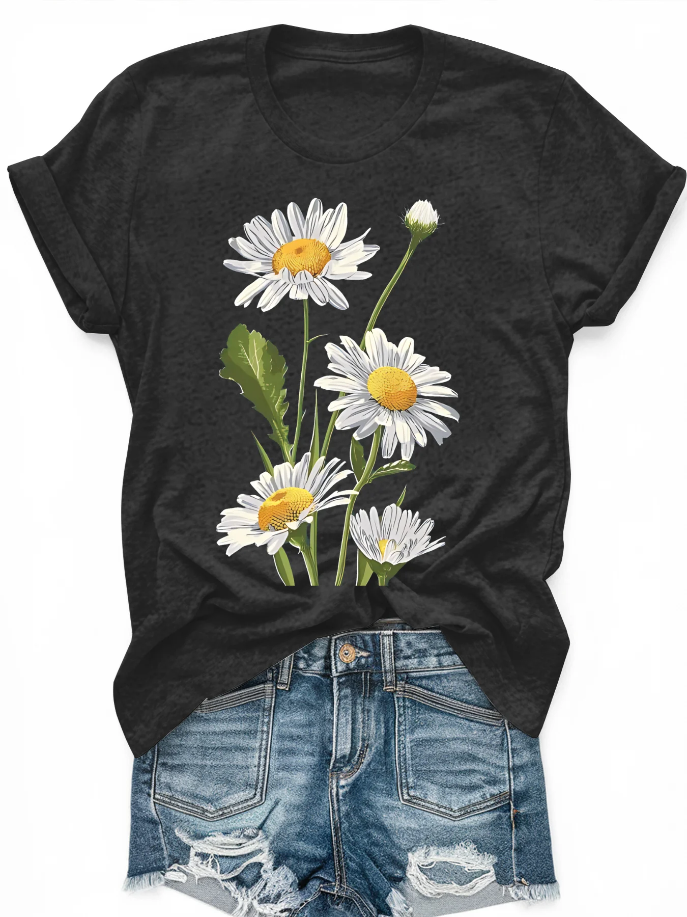 

Women's large-size printed short-sleeved T-shirt, loose and casual, soft, comfortable and breathable, outdoor sports