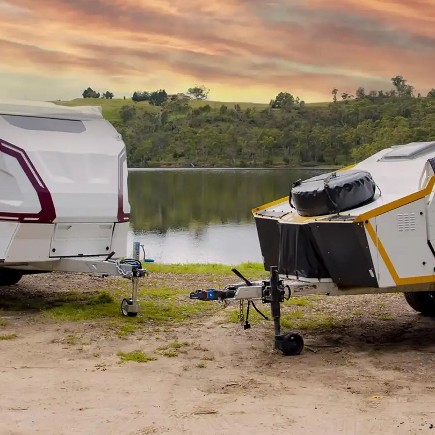 وصلة مقطورة مستقيمة 3 بوصات قناة 2-5/16 بوصة مع وصلة لسان مقطورة بوزن 14000 رطل، باللون الأسود