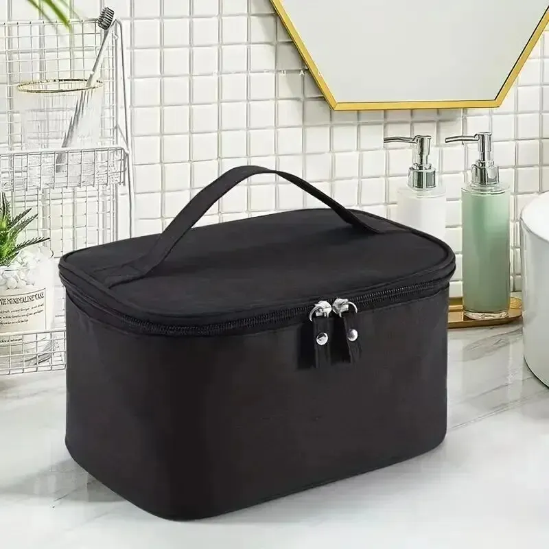 Borsa da toilette da uomo per viaggio d\'affari da 1 pezzo Borsa per cosmetici di grande capacità a doppio strato Borsa portaoggetti in tessuto