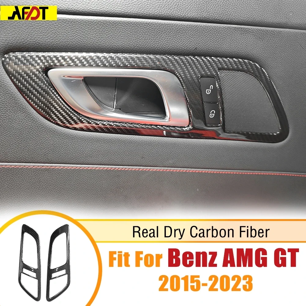 

Real Car Carbon Fiber Inner Door Handle Panel Frame Cover Interior Accessories for Benz AMG GT GTS GTR C190 R190 2015-2023