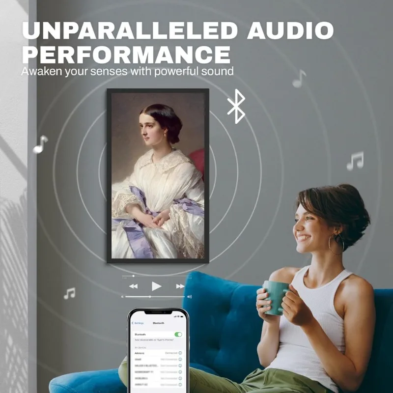 Cornice digitale grande da 21,5 pollici Touchscreen WiFi Display FHD IPS 32 GB Telecomando Montaggio a parete App Condivisione e-mail USB