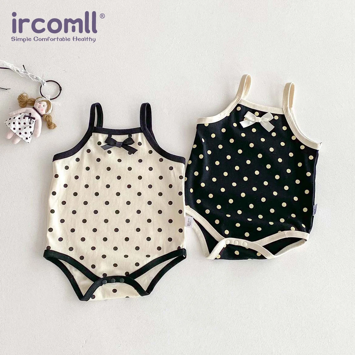 

Ircomll 2pcs Summer Newest Sleeveless Baby Rompers Cute Bow Print Onesie Thin Soft Breathable Bodysuits Casual Infant Jumpsuits