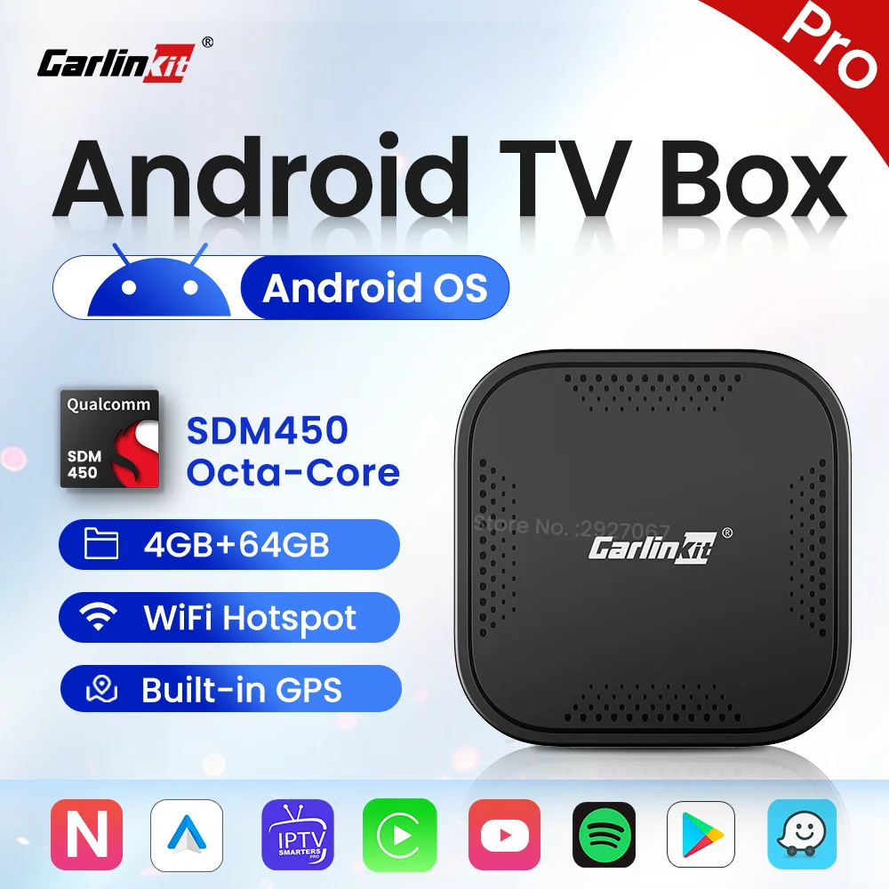 

Carlinkit Android CarPlay Ai Box 4G 64G SDM450 Wireless CarPlay Android Auto Car Multimedia Smart TV Streaming Box Wifi Connect