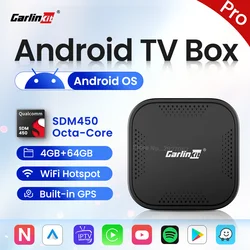 Carlinkit Android CarPlay Ai Box 4G 64G SDM450 Wireless CarPlay Android Auto Car Multimedia Smart TV Streaming Box Wifi Connect
