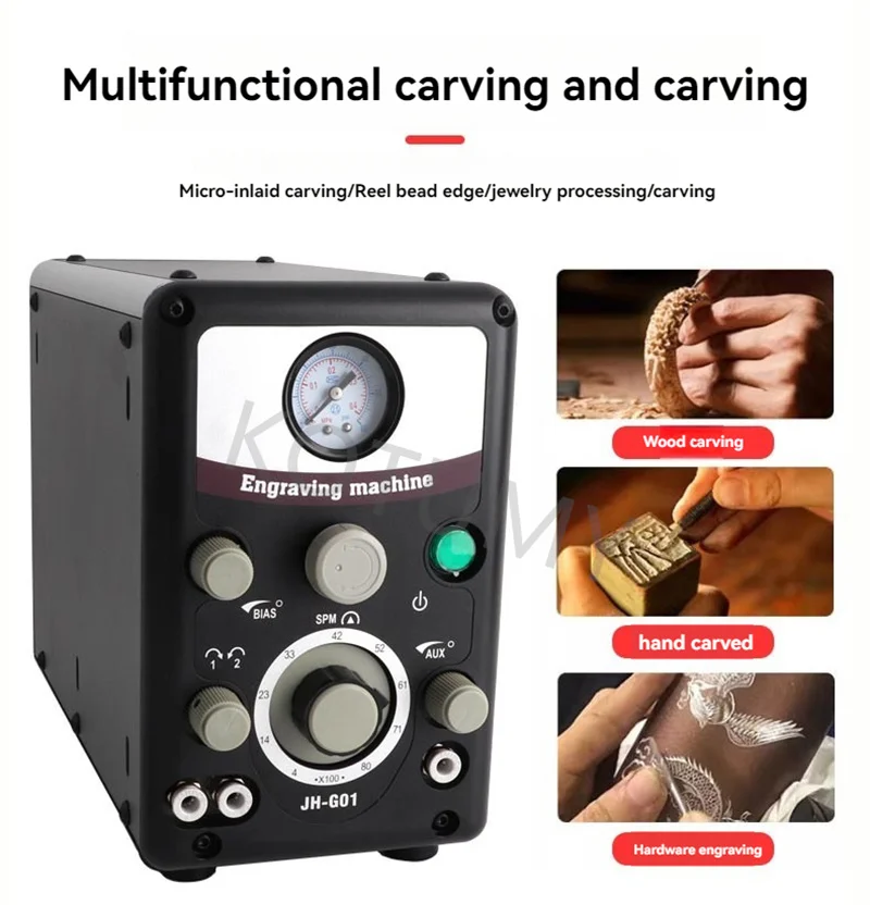 Double Head Air Driven Engraving Equipment Adjustable Speed Pneumatic Graver For Precious Metal Embossing Jewellery DIY
