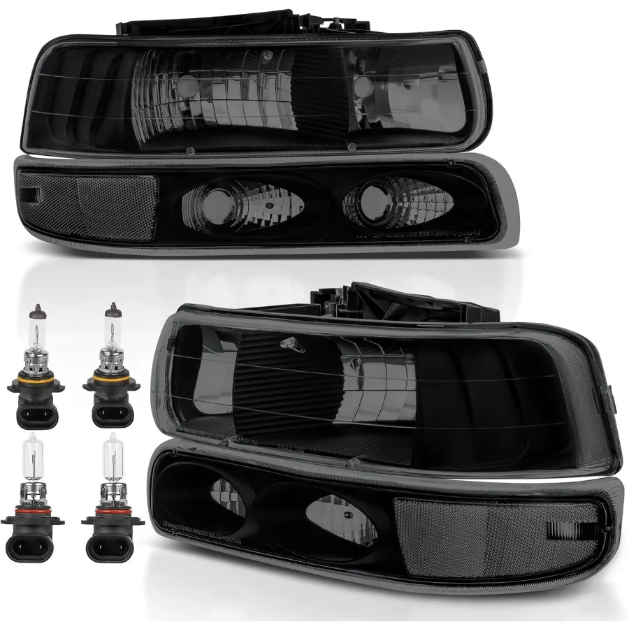

Передняя фара в сборе, совместимая с Chevrolet Silverado 1500 2500 20002002 1999 года Suburban 1500 2500 Tahoe Black Ho