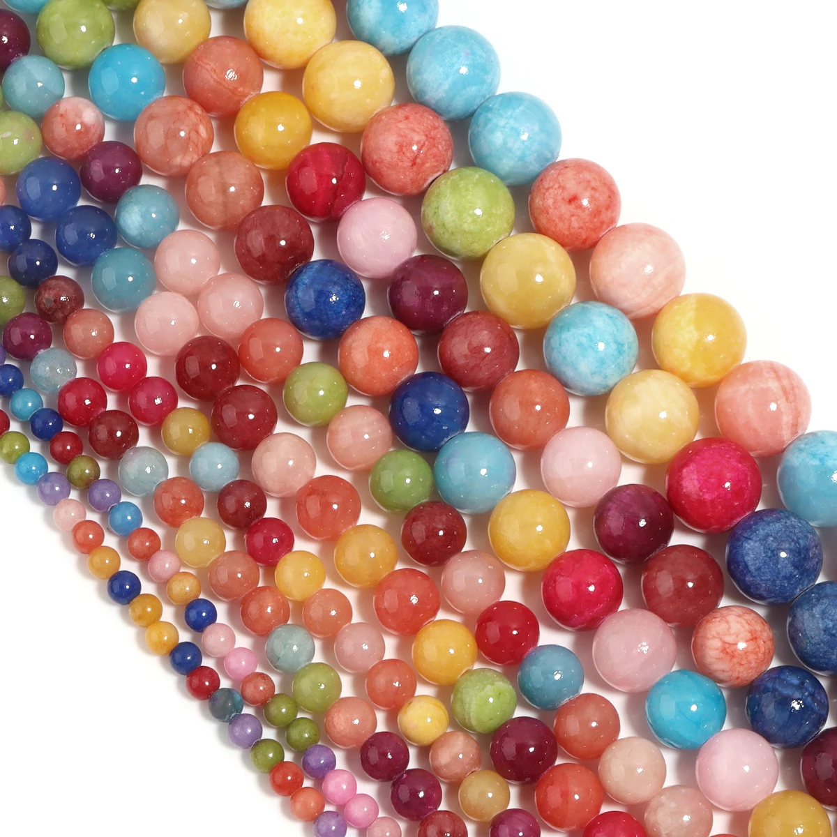 4/6/8/10/12mm Mixed Color Natural Stone Round Beads Smooth Gemstone Spacer Beads for Jewelry Making DIY Bracelet image 4