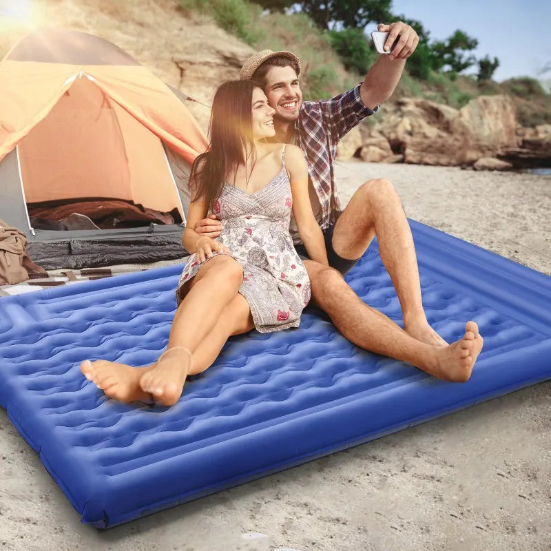 Relaxing Double Air Mattresses Portable Thickened Overnight Folding Camping Mattress Portable Outdoor Camp Sleeping Gears