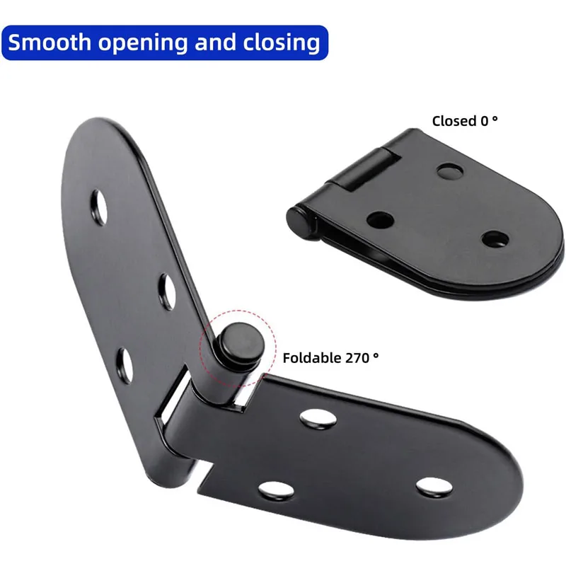  Folding Table Hinge, 270 Degree Round Edge Sewing Machine Table Butler Tray Hinges for Cabinet Desk Drawer Door Furniture