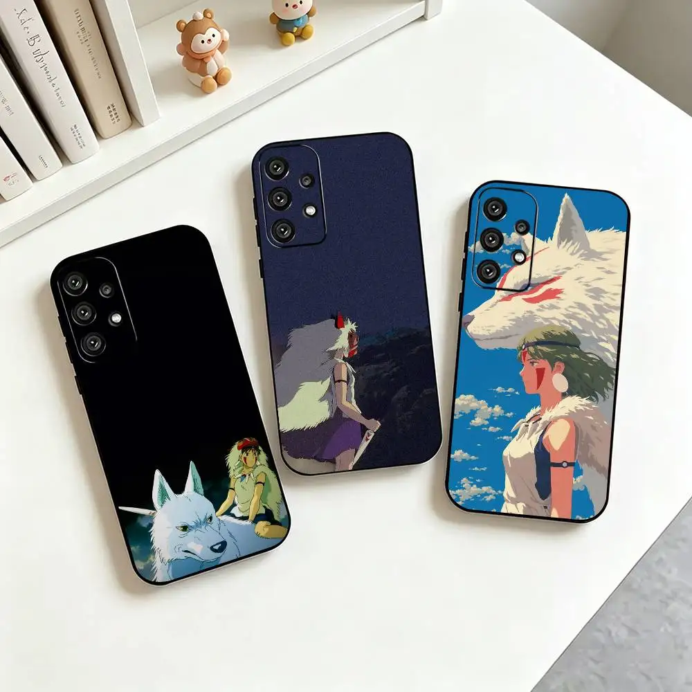 

P-Princess Mononoke Anime Phone Case For Samsung S25,S24,S21,S22,S23,S30,Ultra,S20,Plus,Fe,Soft Silicone Black Cover