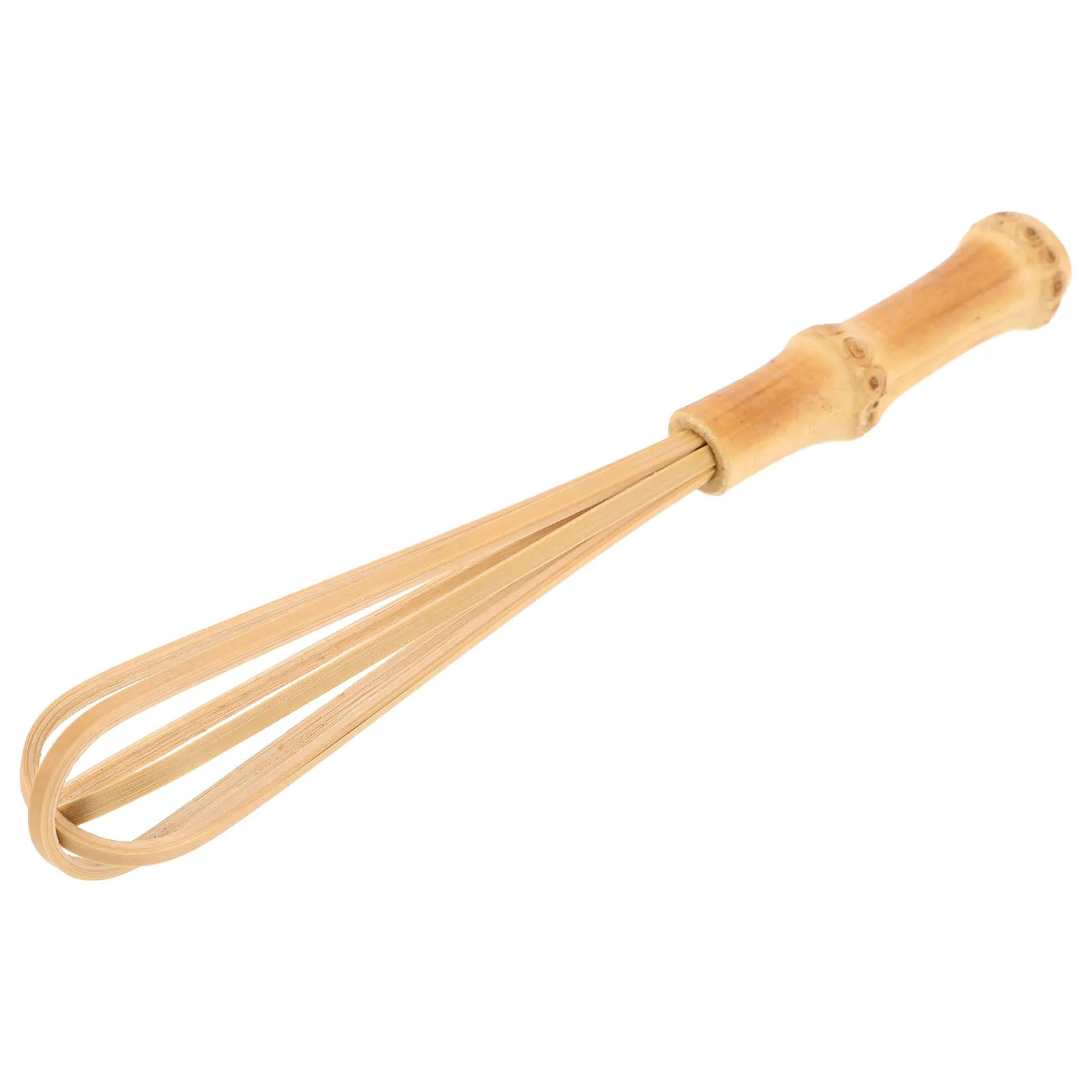 Batidor de huevos de bambú, mezclador de cocina Manual, mango ergonómico ligero, fácil limpieza, herramienta de cocina multifunción para hornear pasteles en casa