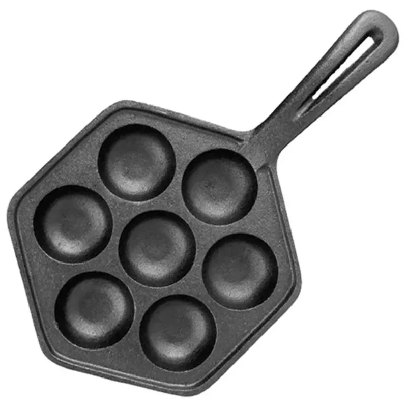 7 Cavities Takoyaki Pan Takoyaki Maker Octopus Small Balls Cast Iron Pan Home Baking Cooking Tools Kitchen Supplies