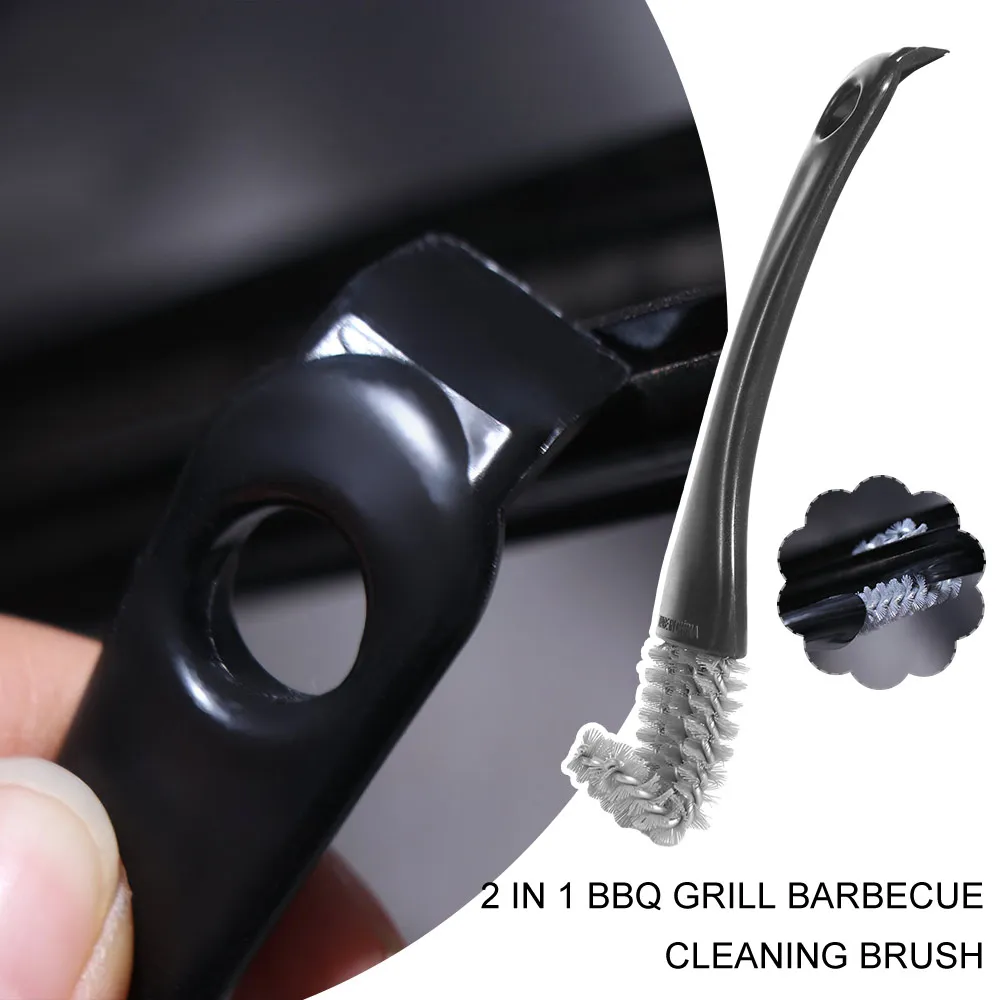 

4 шт. 2 в 1 кухонная щетка для чистки, надежная V-образная щетка для чистки сетки, бытовой набор щеток для подвешивания отверстий для барбекю, гриля, инструмент для пыли