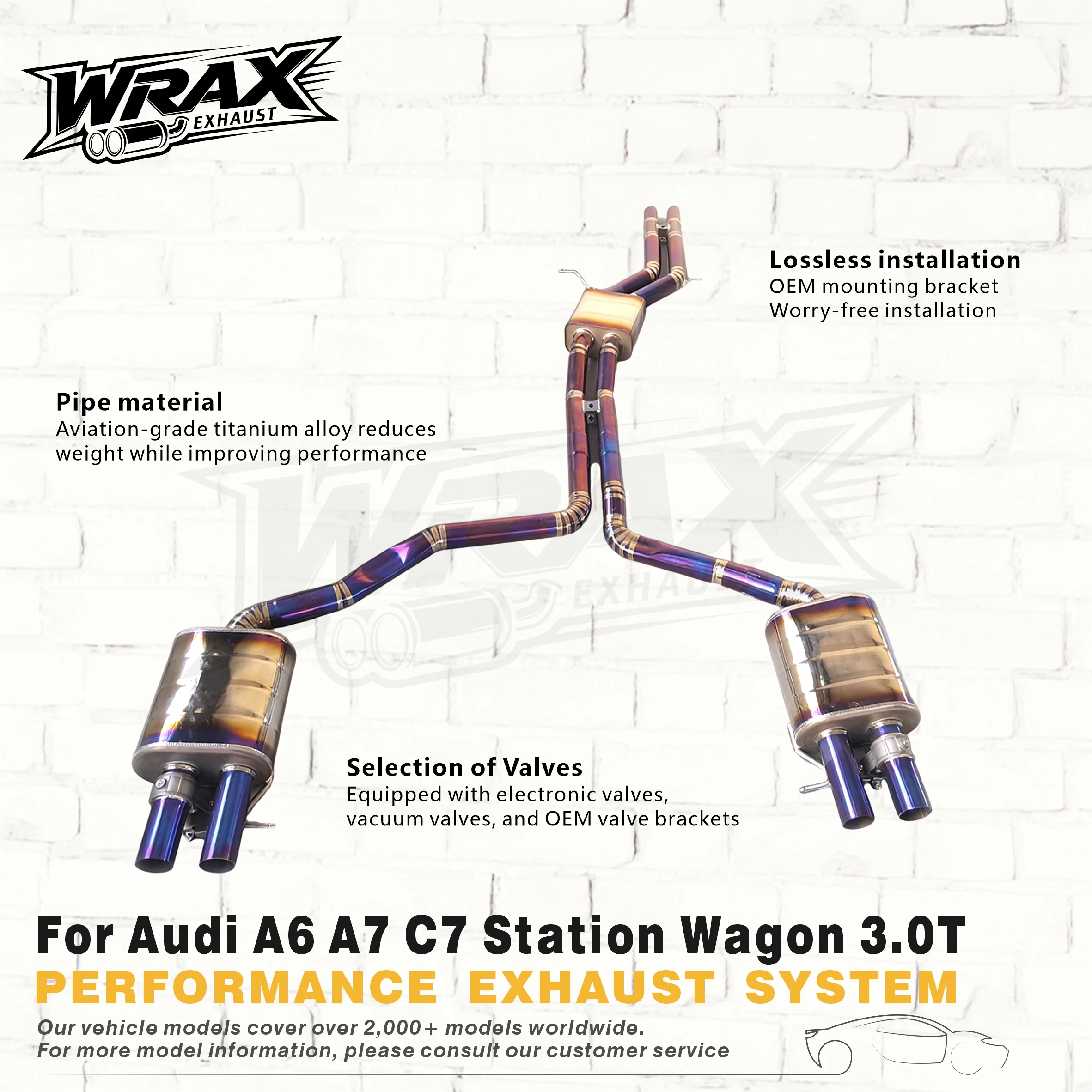 

Titanium Catback Exhaust for Audi A6 A7 C7 Station Wagon 3.0T High Performance with Wireless Remote Valve Easy installation