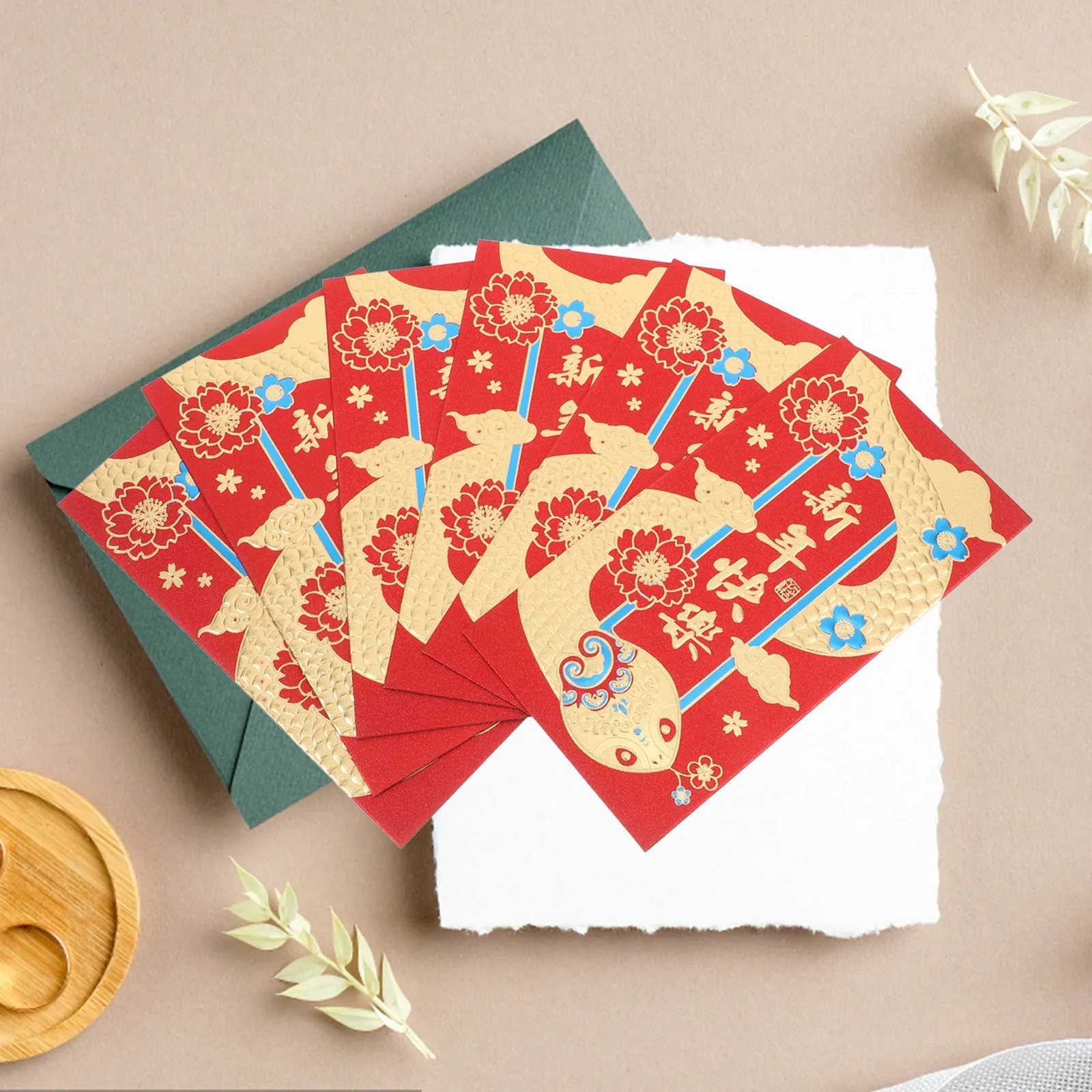 

12 Pcs Chinese New Year Decorations Red Envelop Envelope Hong Bao Pocket Packets Envelopes Cartoon Money Bags