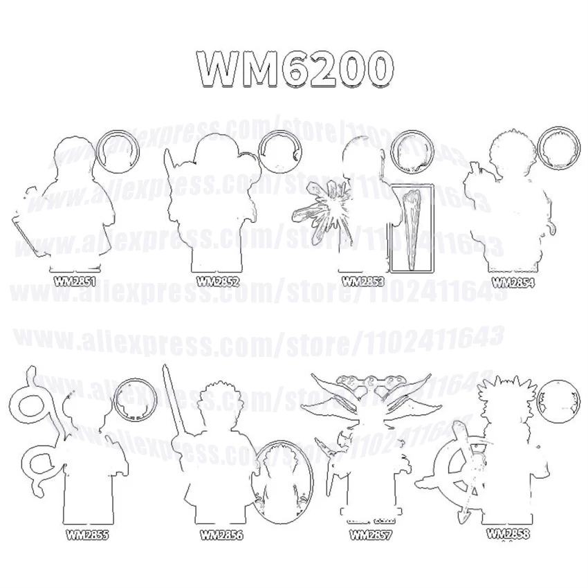 

Фигурки из мультфильмов, строительные блоки для детей WM6200 WM2851 WM2852 WM2853 WM2854 WM2855 WM2856 WM2857 WM2858 DIY Toys