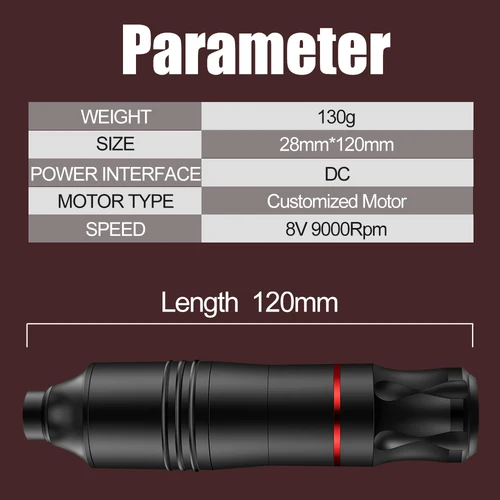 Imagen 2 del producto Kit de máquina de tatuaje inalámbrica profesional, Kit de pluma de tatuaje rotativa con fuente de alimentación inalámbrica, agujas de tintas para kits de tatuajes para principiantes