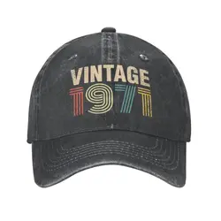 Punk Unisex Cotton Vintage 1971 Baseball Cap Adult 52-th Birthday 52 Years Gift Regulowana czapka taty dla mężczyzn Kobiety Ochrona przeciwsłoneczna