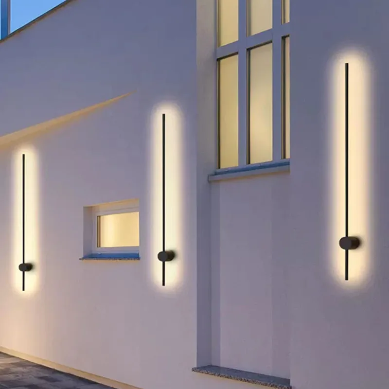 

Водонепроницаемый длинный бар, уличный настенный светильник, современный внешний светильник для входа в виллу, сада, балкона