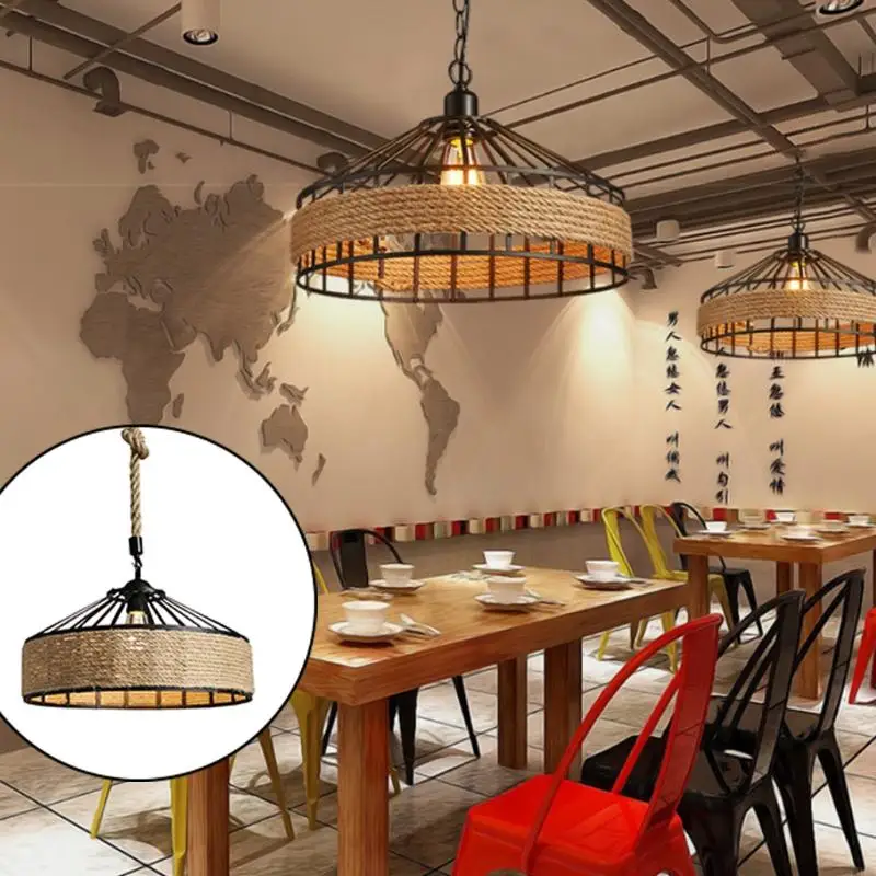 

Конопля люстра оттенка ретро люстры промышленные ретро -подвесные оттенки для ресторана чердак люстры