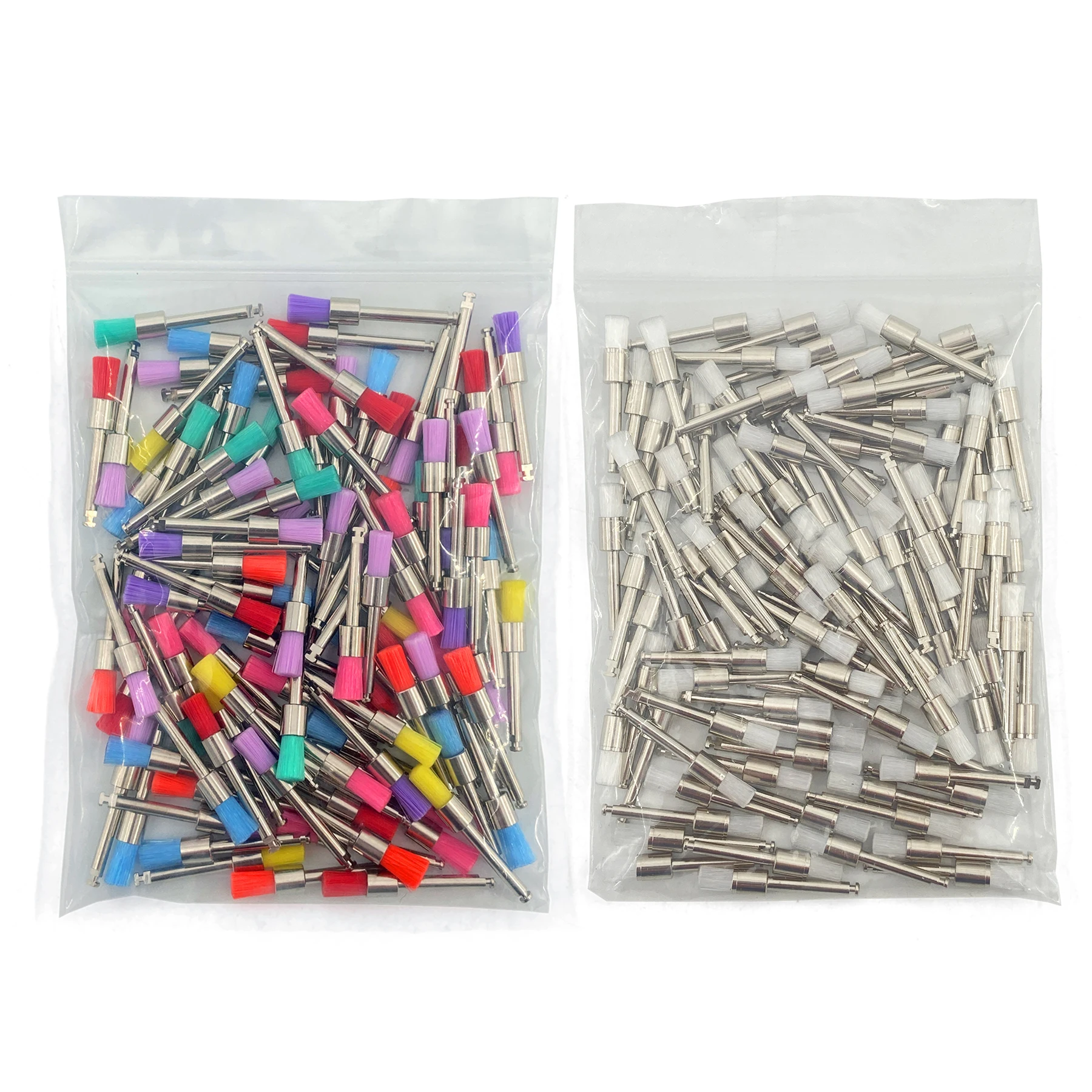 100pcs/Bag Dental Materials Prophy Prophylaxis Brush Colour White Nylon Polishing Brushes RA Shank Dentistry Polisher