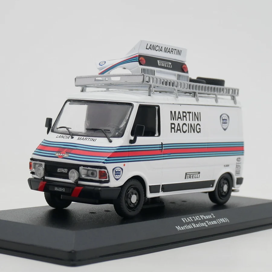 Diecast Ixo Maßstab 1:43 Fiat 242 Phase 2 1983 Fiat Van Martin Racing Team Logistikfahrzeug Legierung Automodell Sammlerspielzeug Geschenk