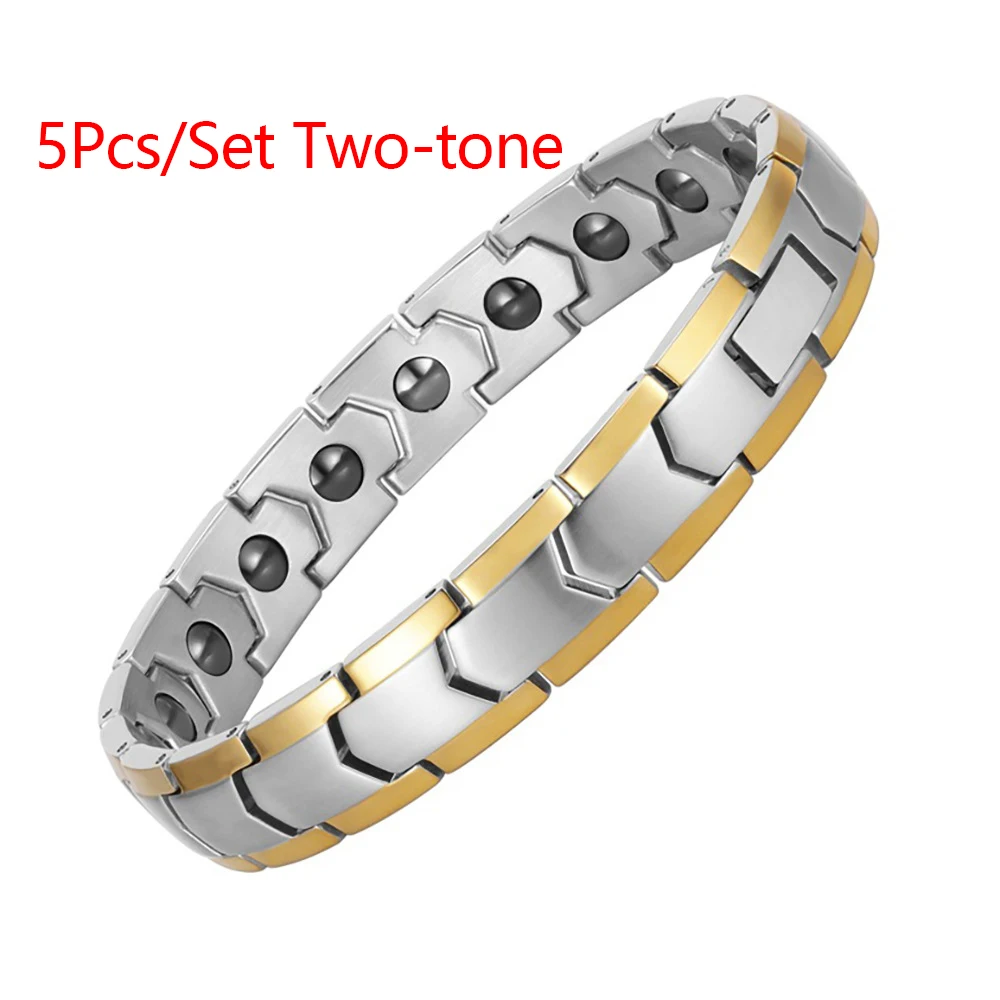 Trendiges 10MM Edelstahl Permanentmagnet Magnetarmband für Damen und Herren Metall HipHop Paar Schmuck Geschenk – Detail 7
