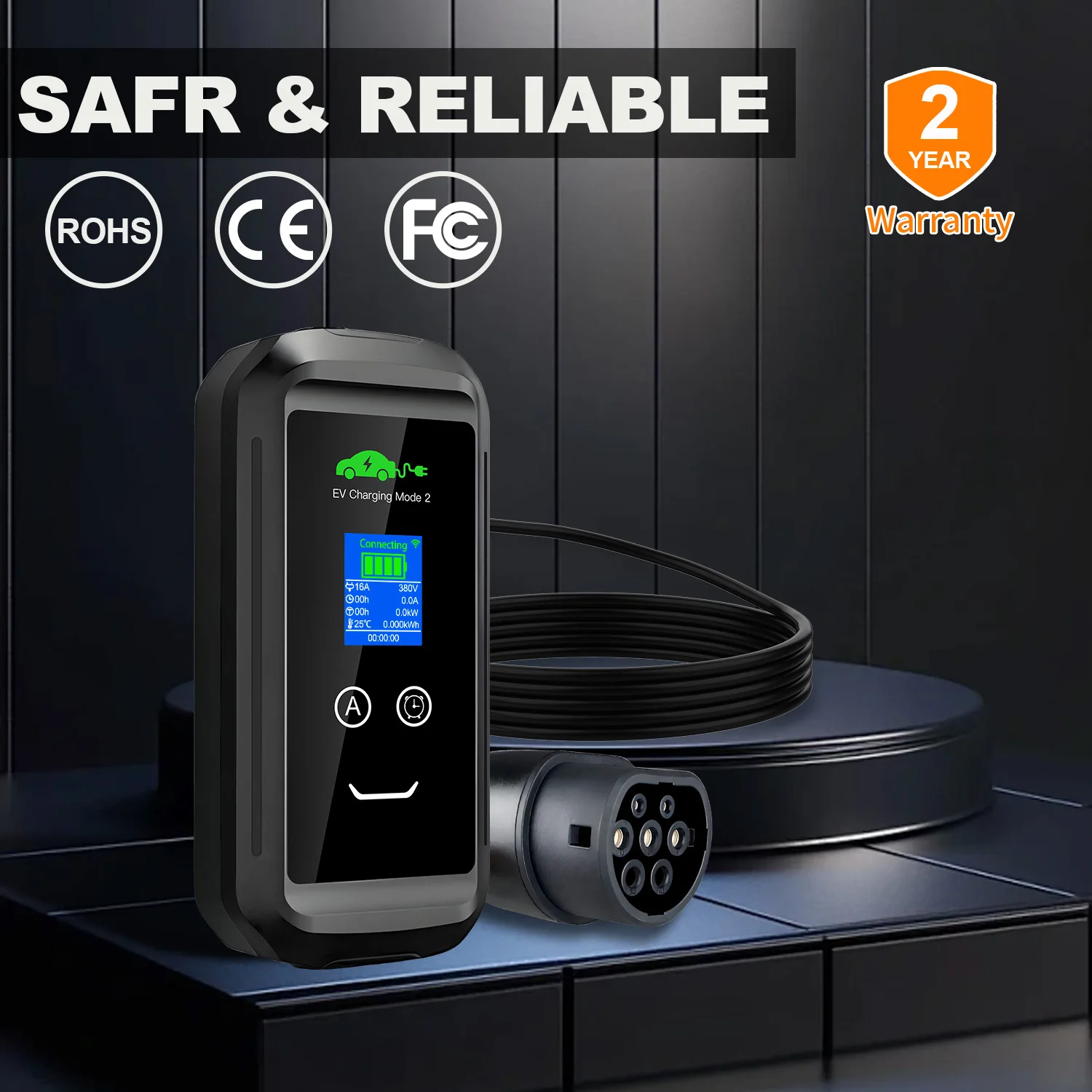 Type2 شاحن سيارات كهربائية 11KW 16A 3P شاحن سيارة محمول واي فاي تويا APP التحكم EVSE صندوق شحن محطة شحن لسيارة كهربائية 5 متر #5