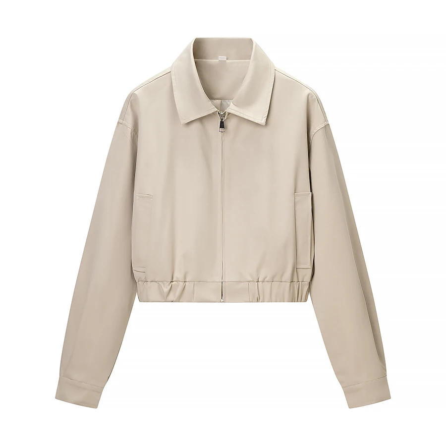 Women Fashion Casual Shorts Sets Female Zipper Jacket Long Sleeve Lapel Short Coats And Lady Chic Streetwear Balloon Shorts