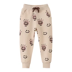 Jumping Meters 2-7T Boys Girls Sweatpants Autumn Spring Smile Drawstring Baby Trousers Pants Sport Harm Kids Pants Children's