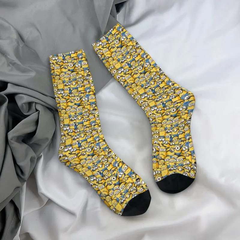 Custom Harajuku M- Minions Anime Socks Women Men Warm 3D Printing Cartoon M- Minions Sports Basketball Socks