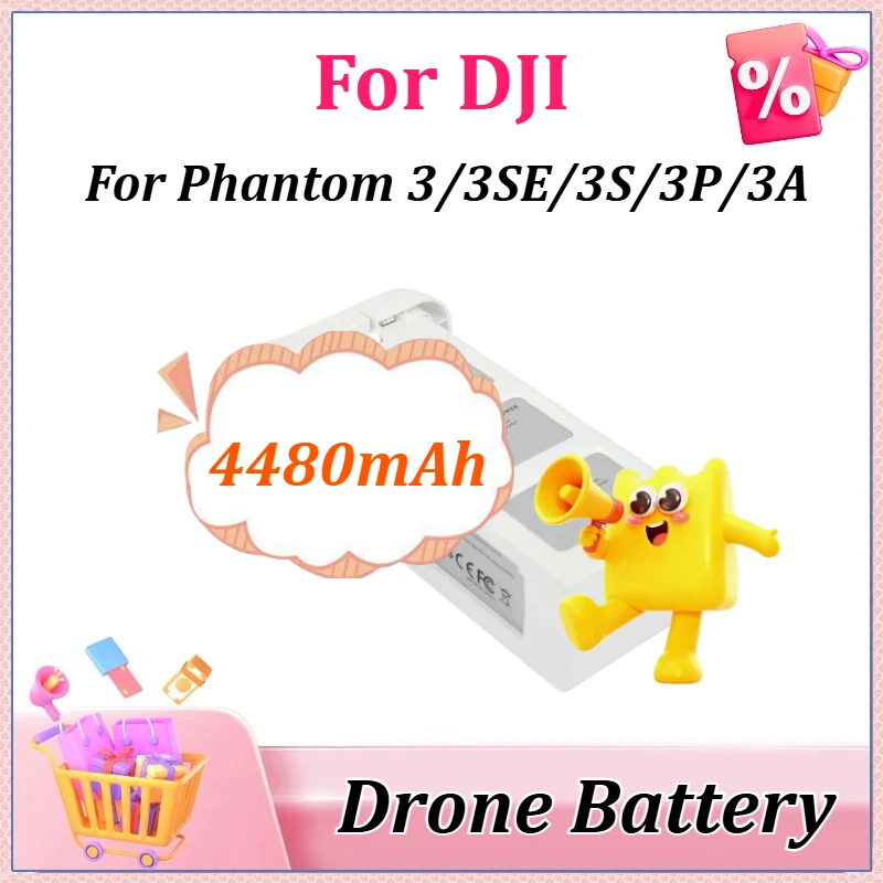 

Drone Battery 15.2V 4480mAh 68Wh for DJI Phantom 3 Professional/Standard/Advanced 3SE 3S 3P 3A Intelligent Flight Drone Battery
