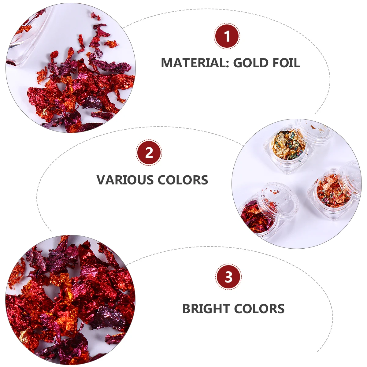 

3 Boxes Gold Foil Flakes Craft Supplies Ultra Thin Metallic Leaf DIY Resin Jewelry Nail Art Copper Gilding Shiny Storage