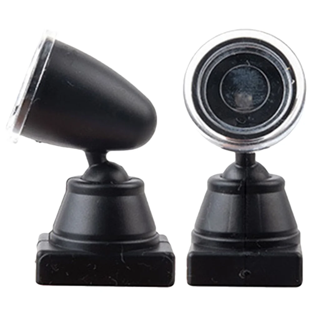 

2 Pcs Model Signal Light Mini House Decor Material Spotlight Miniature Lamp Sand Table